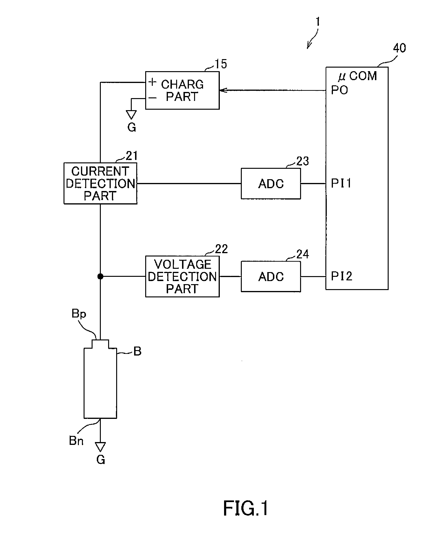 Battery state detection device