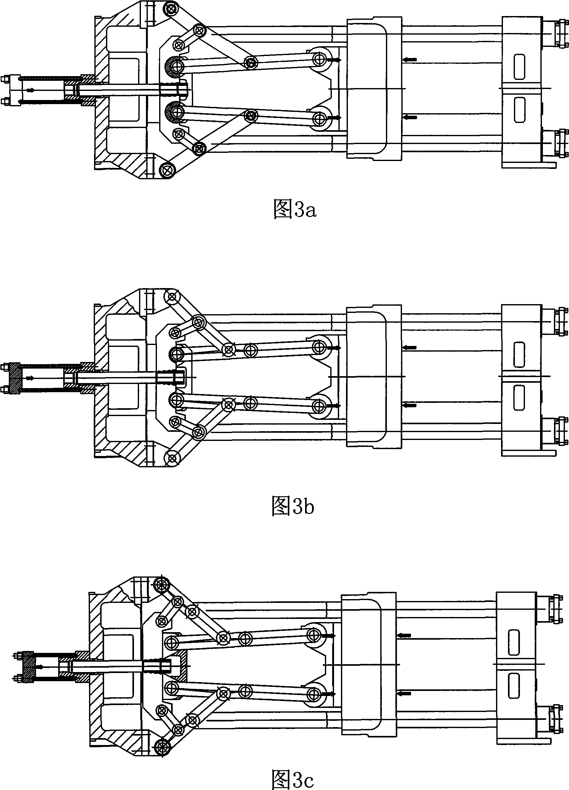 Porous series double-toggle inside and outside turning composite clamping mechanism and method