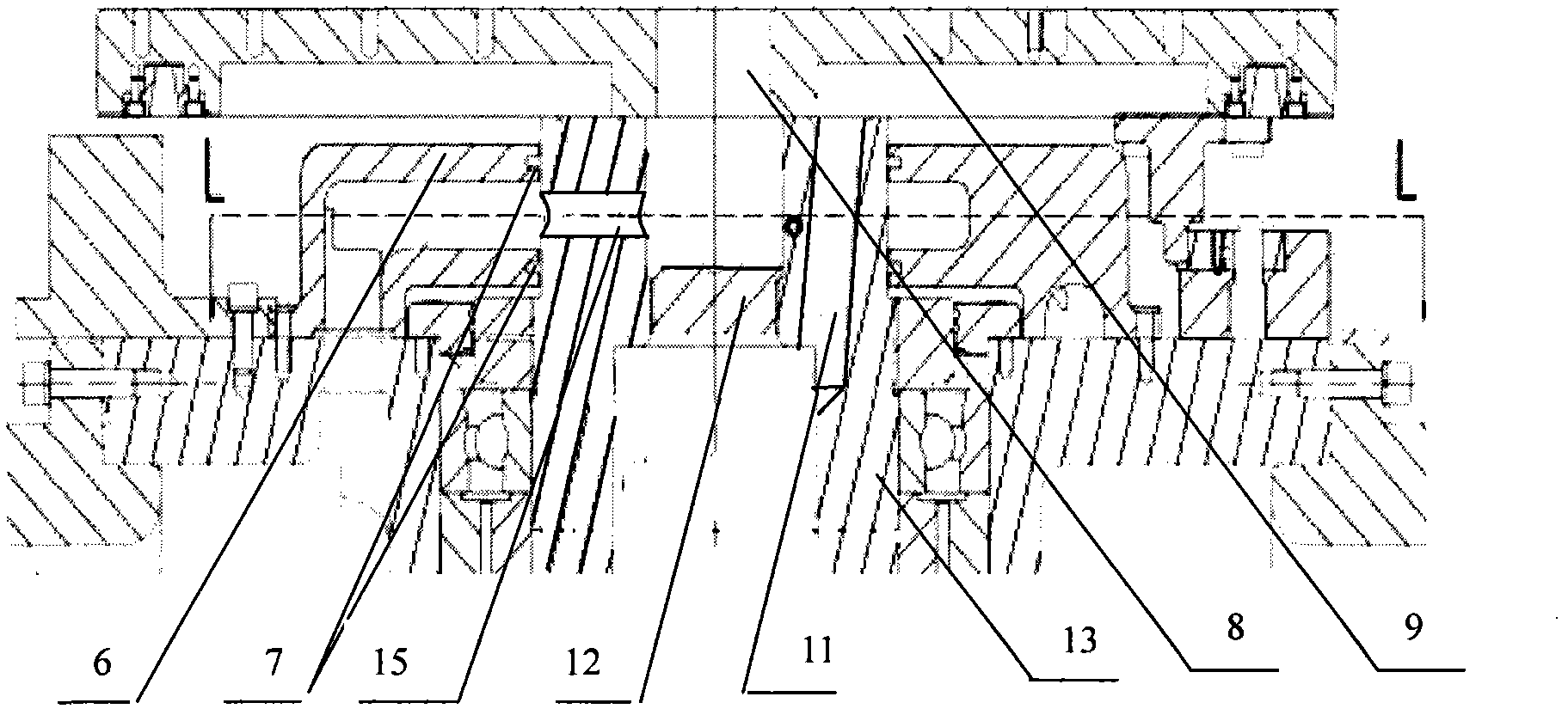 Two-shaft automatic turntable structure with built-in air ducts