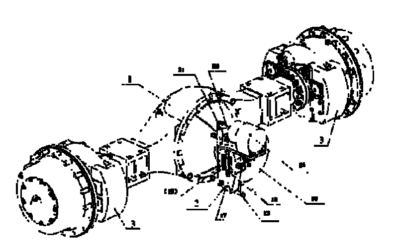 Driving front axle of large-speed ratio mining vehicle