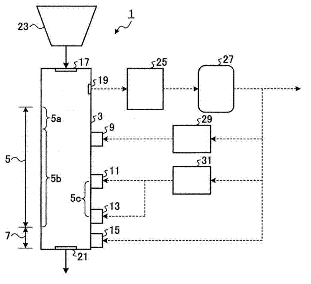 Vertical shaft furnace, ferro-coke production facility, and method for producing ferro-coke