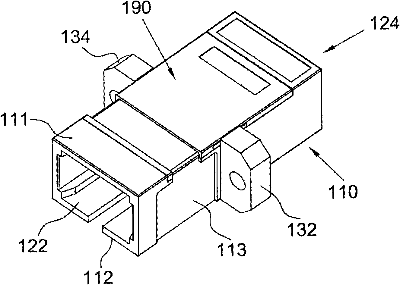 Single-piece fiber adapter