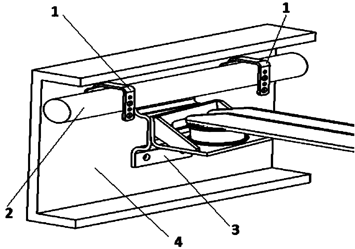 Guiding support for protecting brake pipeline passing heavy truck gearbox suspension