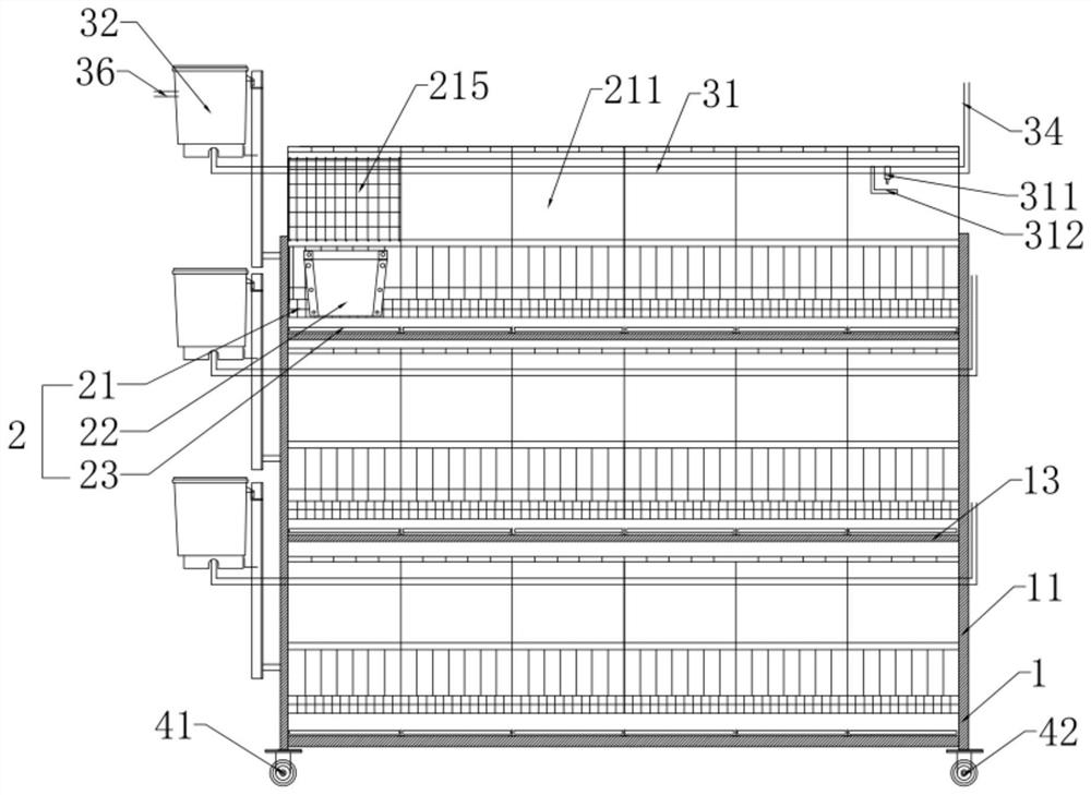 A kind of cage device for poultry growth and metabolism