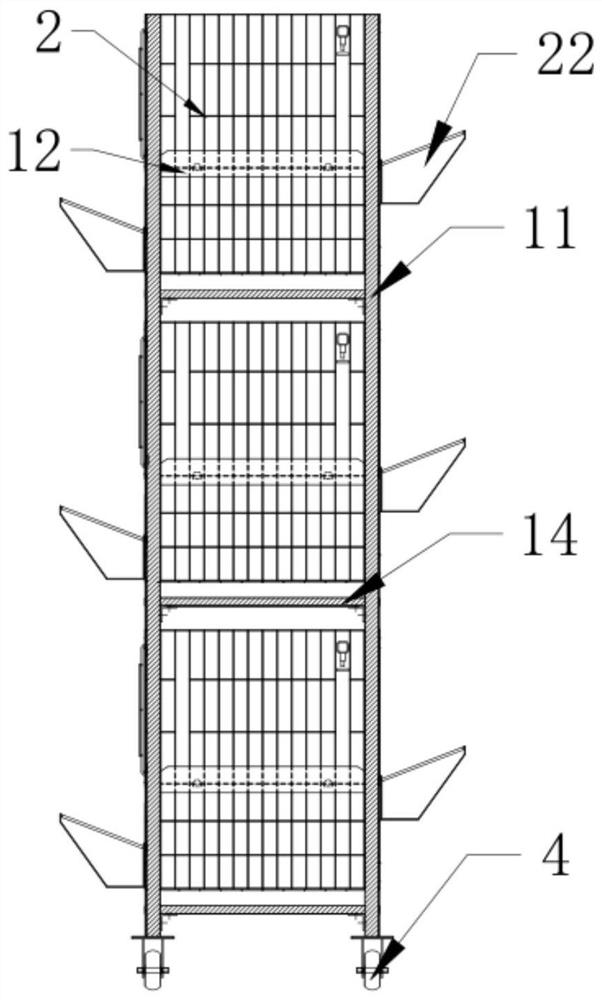 A kind of cage device for poultry growth and metabolism