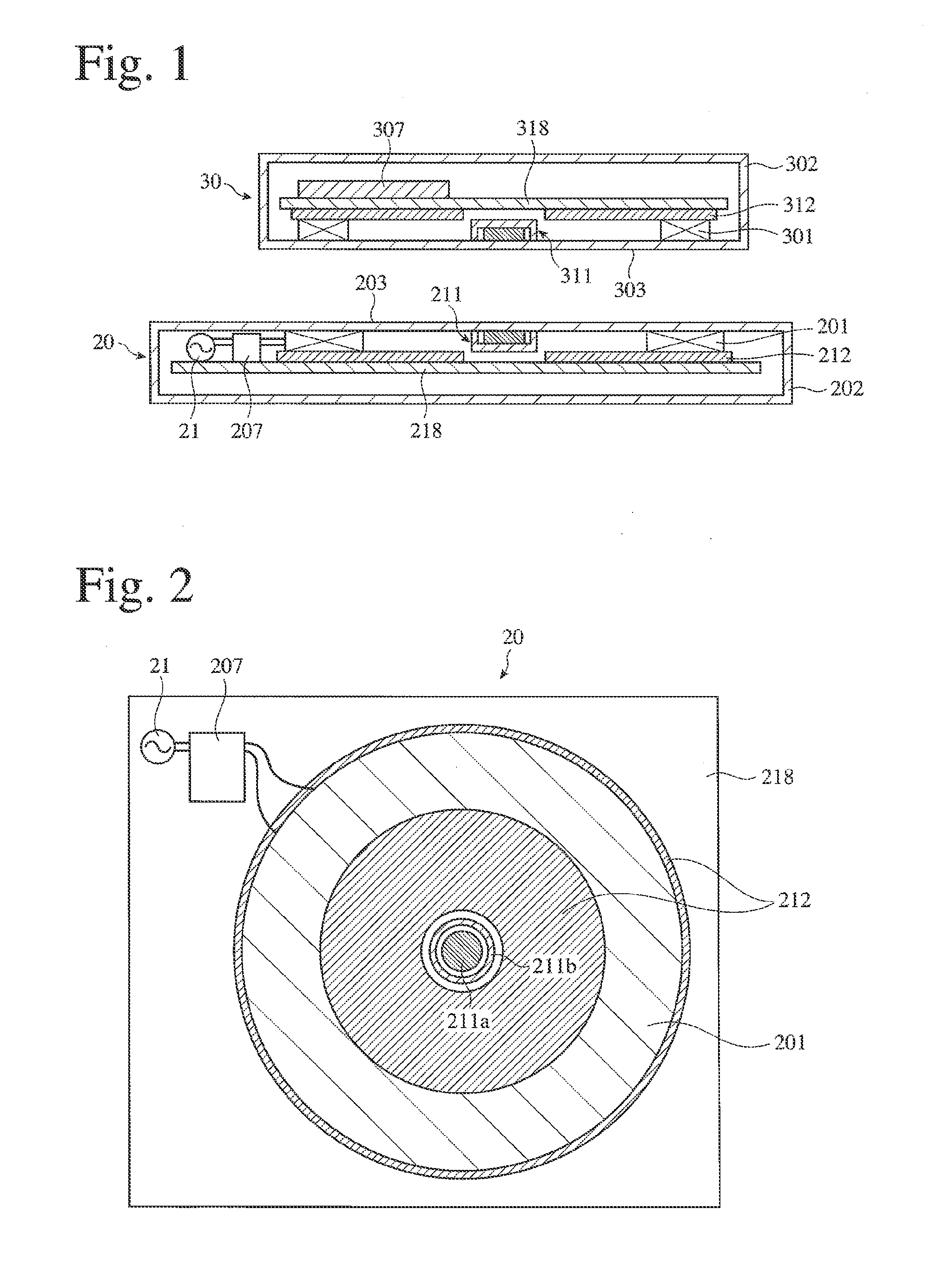 Magnetic circuit, power-supplying device and power-receiving device for non-contact charging apparatus, and non-contact charging apparatus