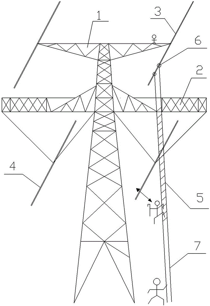 Method for performing equipotential live line work by putting +/-800kV tangent tower electric transmission line into electric field