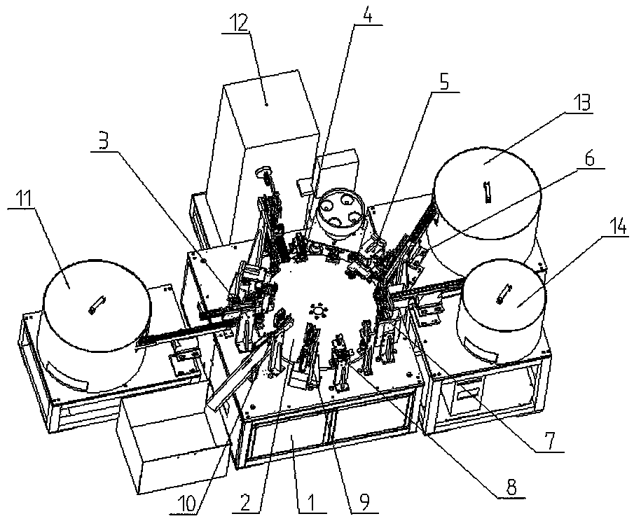 Automatic assembling mechanism of connecting head on water inlet valve
