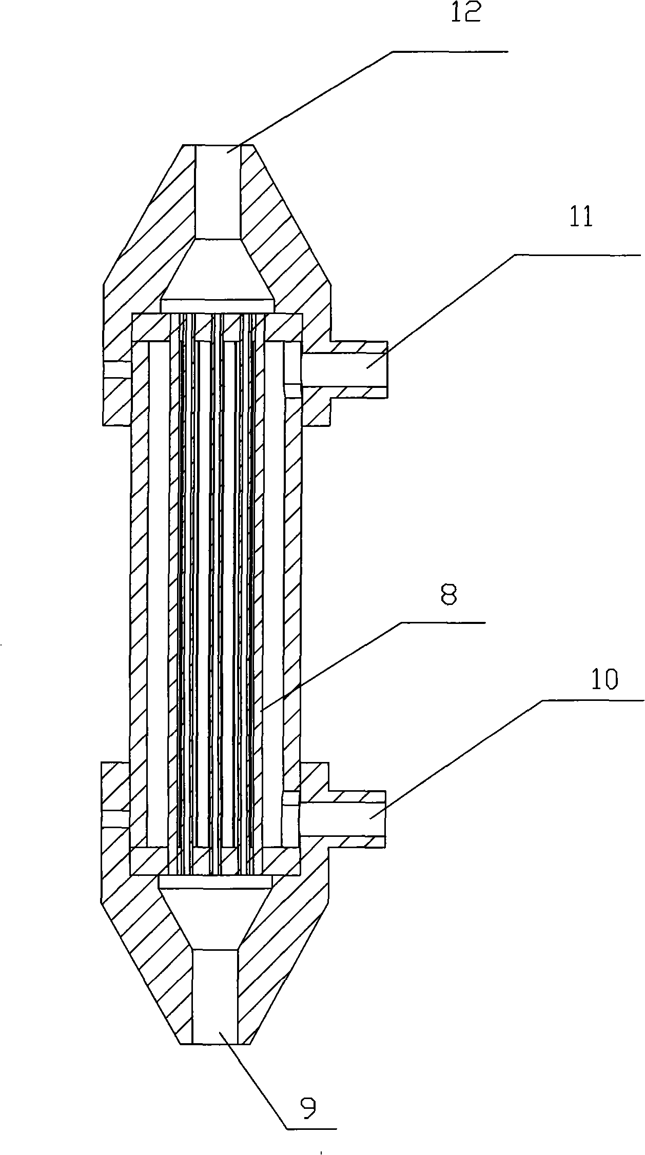 Method for removing moisture in gases by a Nafion tube