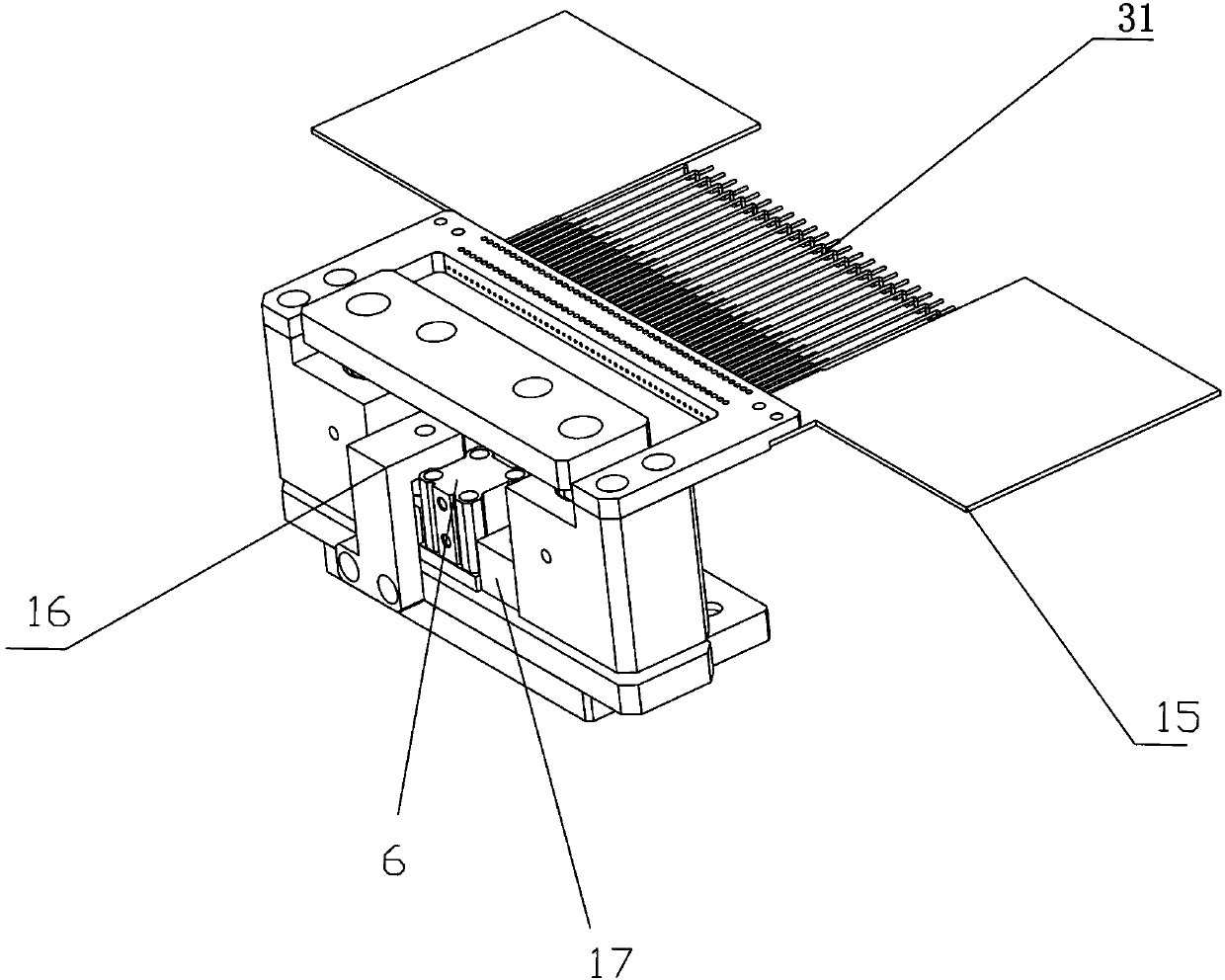 Heat radiation type welding method and device applied to solar battery pieces