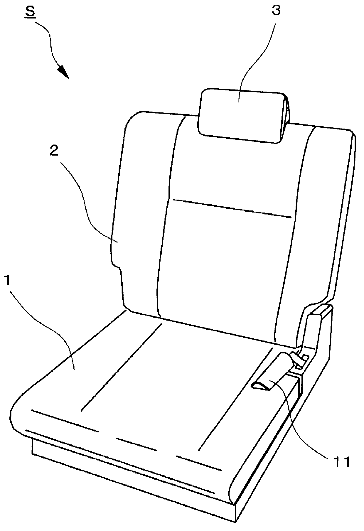 Seat frame and stowable vehicle seat with same
