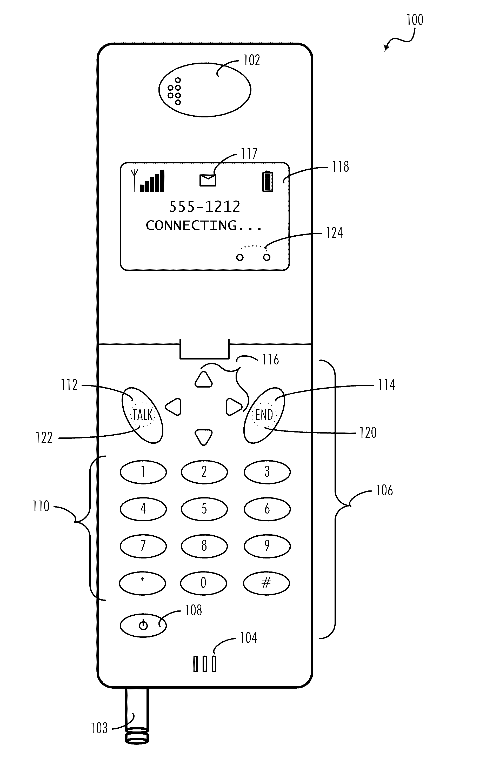 Mobile Telephone with Connection Indicator