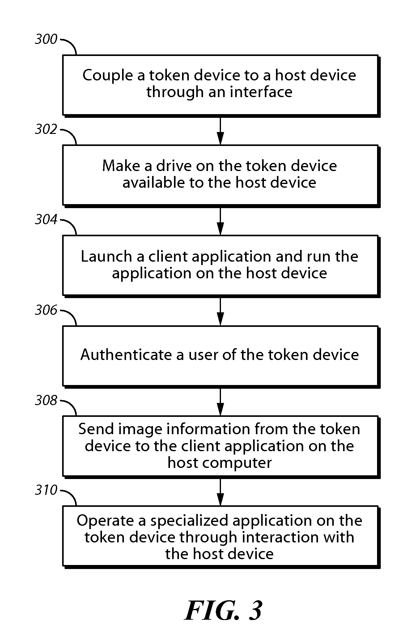 Token device providing a secure work environment and utilizing a virtual interface