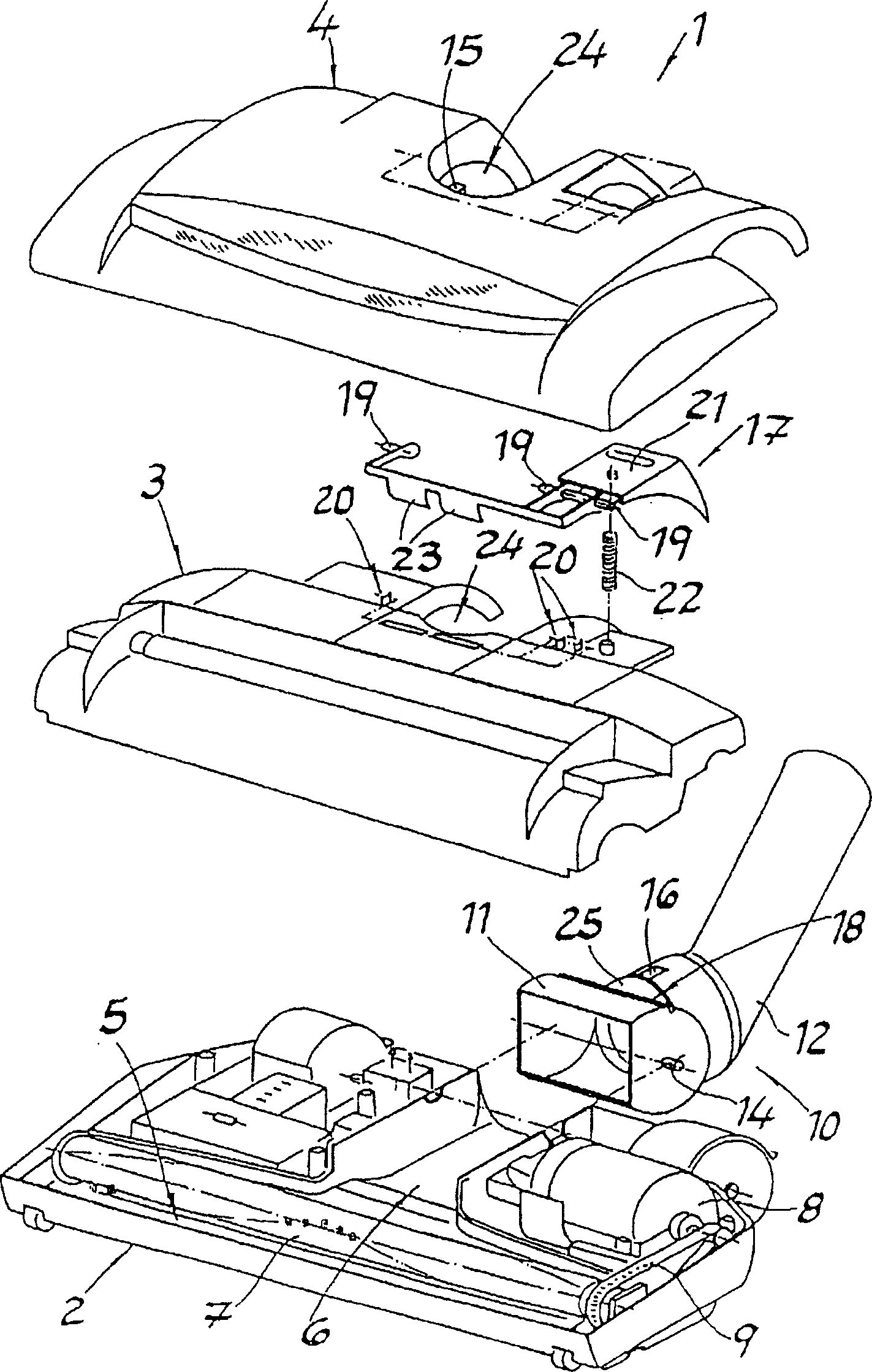 Front brush auxiliary device for vacuum cleaner
