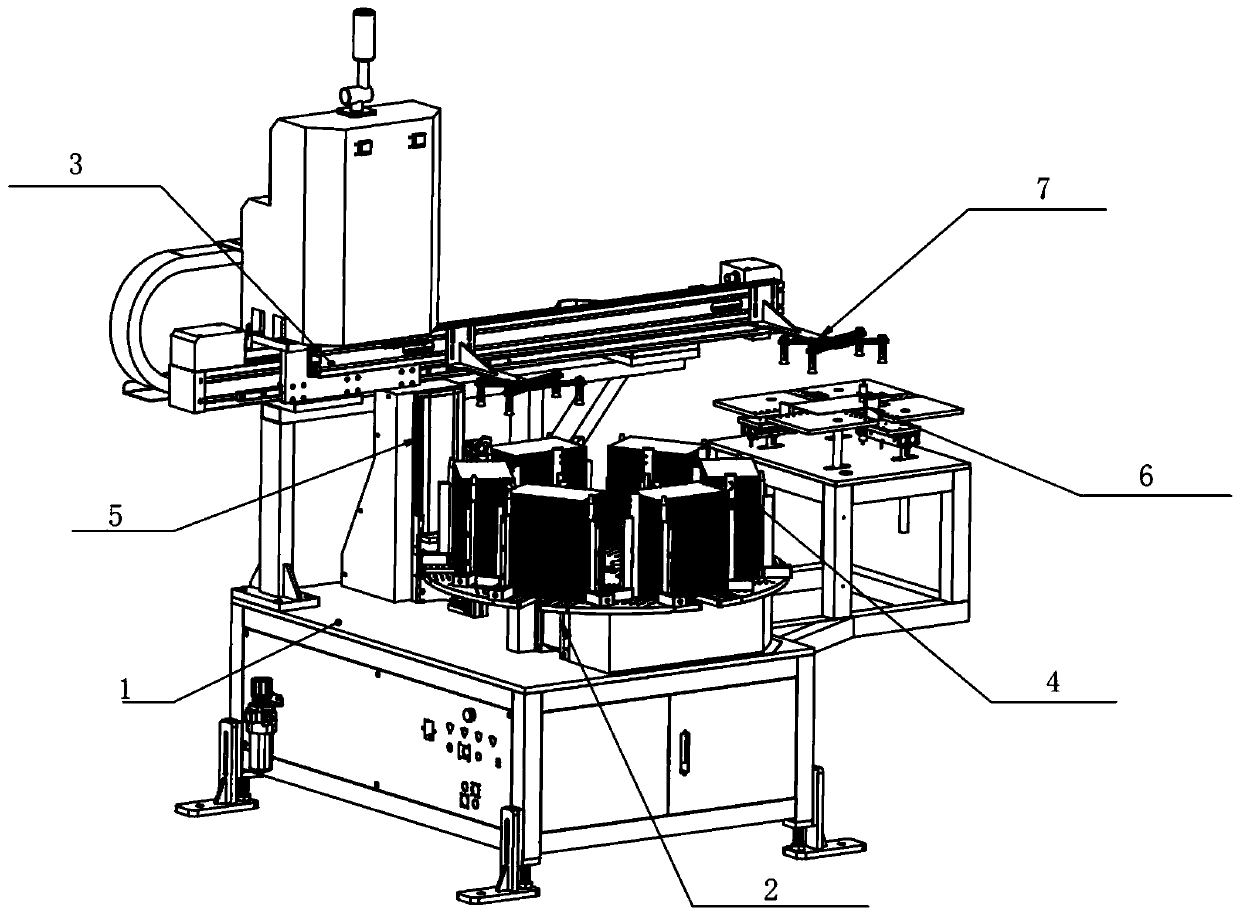 Two-shaft multi-station automatic feeding method for stamping and feeding machine