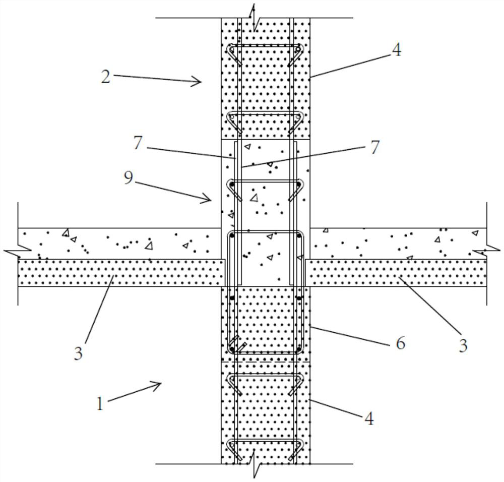 A construction method for interlayer connection nodes of combined prefabricated concrete walls