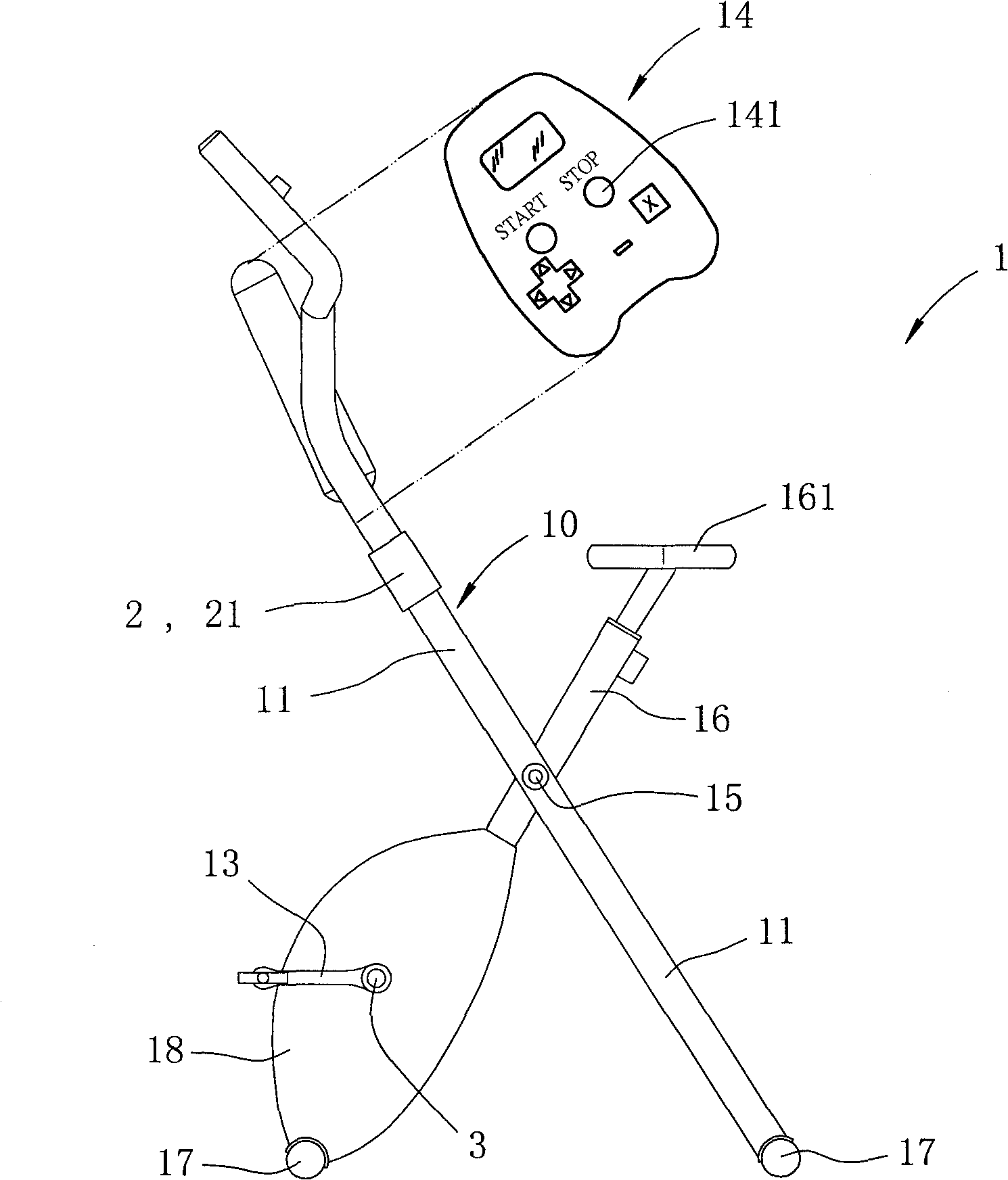 Body building vehicle device for game software