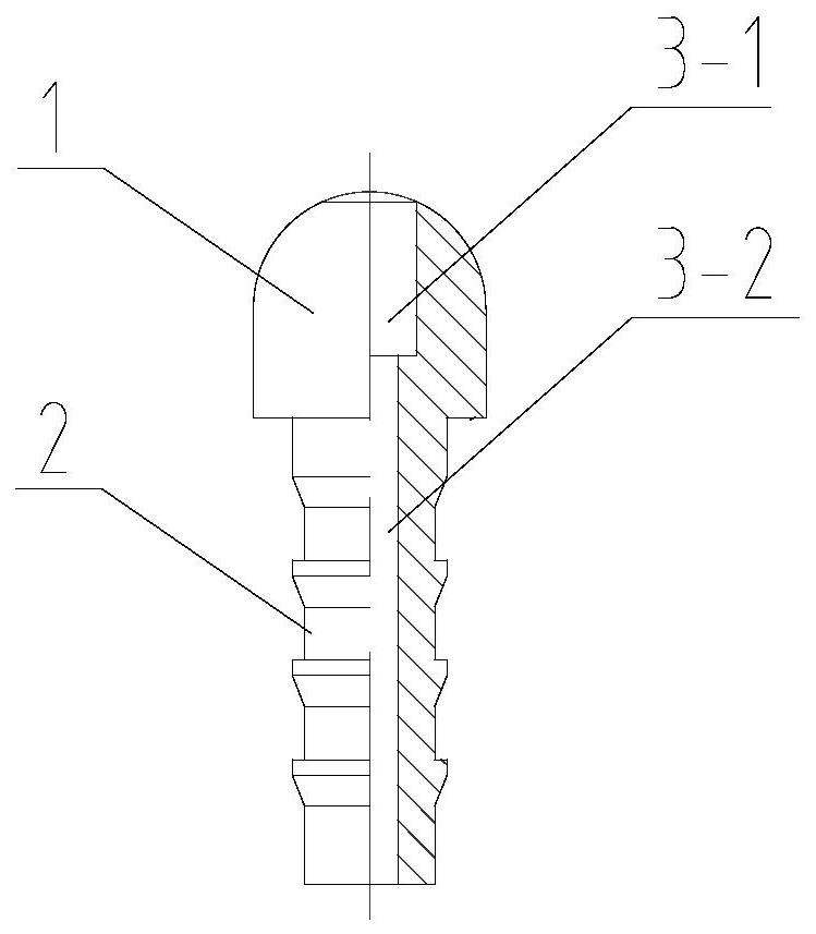 Air feeding nozzle of automatic press fitting equipment for automobile barometer pointer and using method