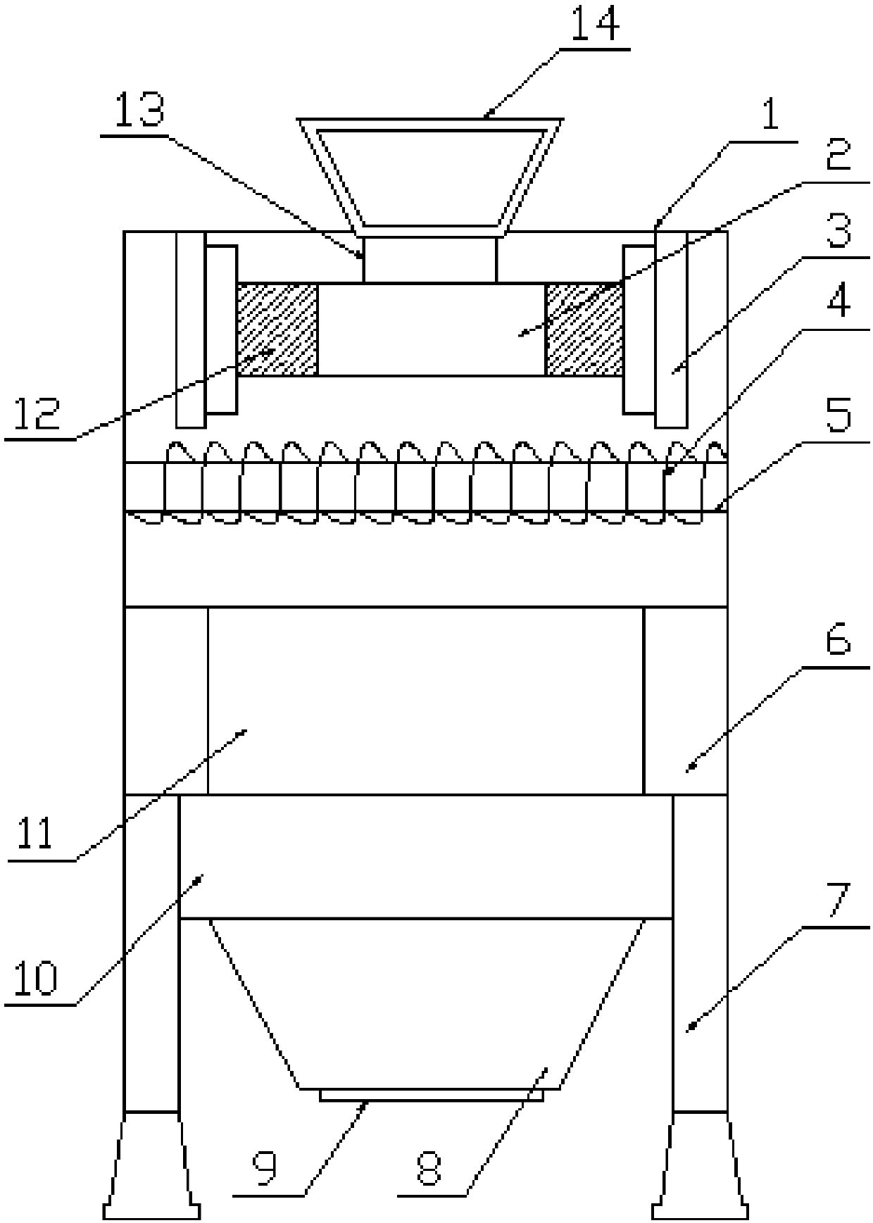 Solid waste pulverizing and high-temperature incineration device