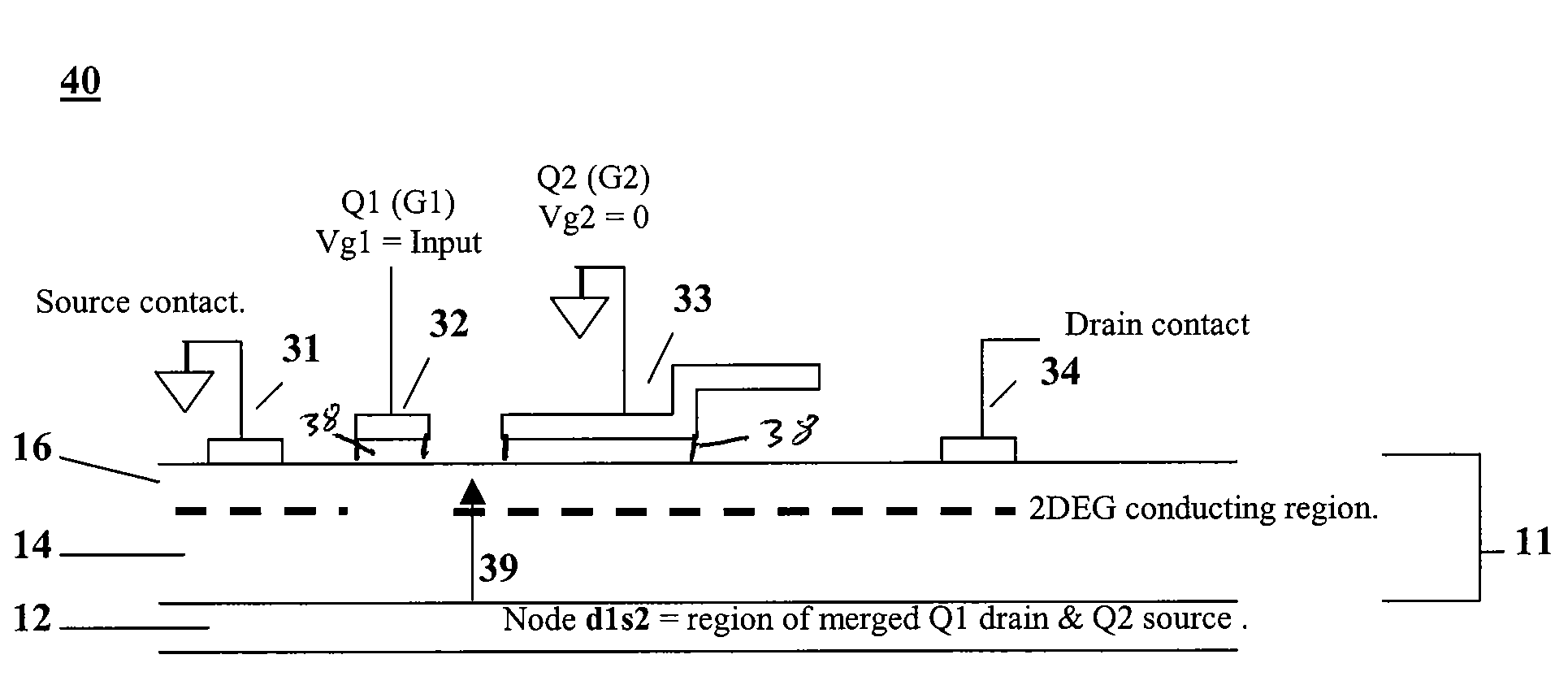 Merged gate cascode transistor