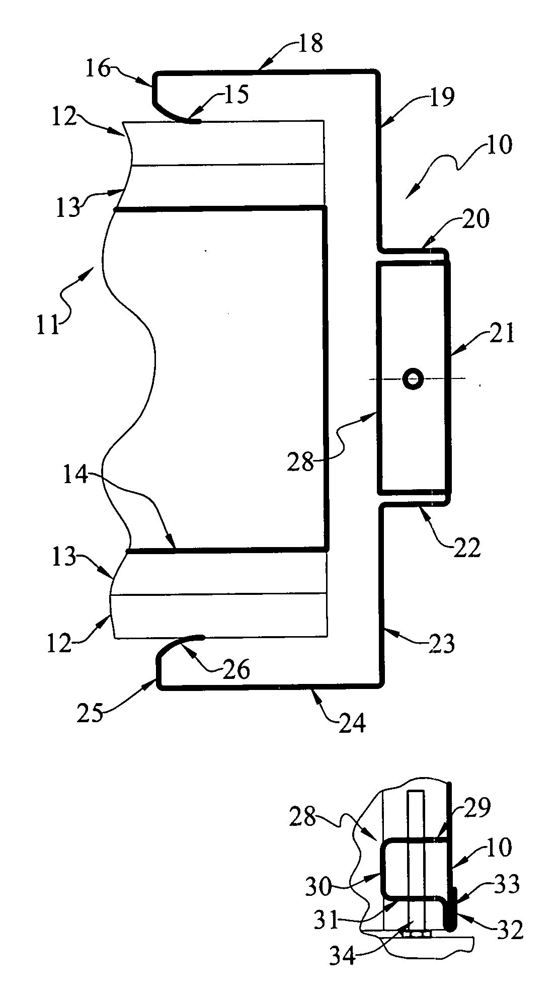 Device for vertically adjusting the jamb of a hollow door frame