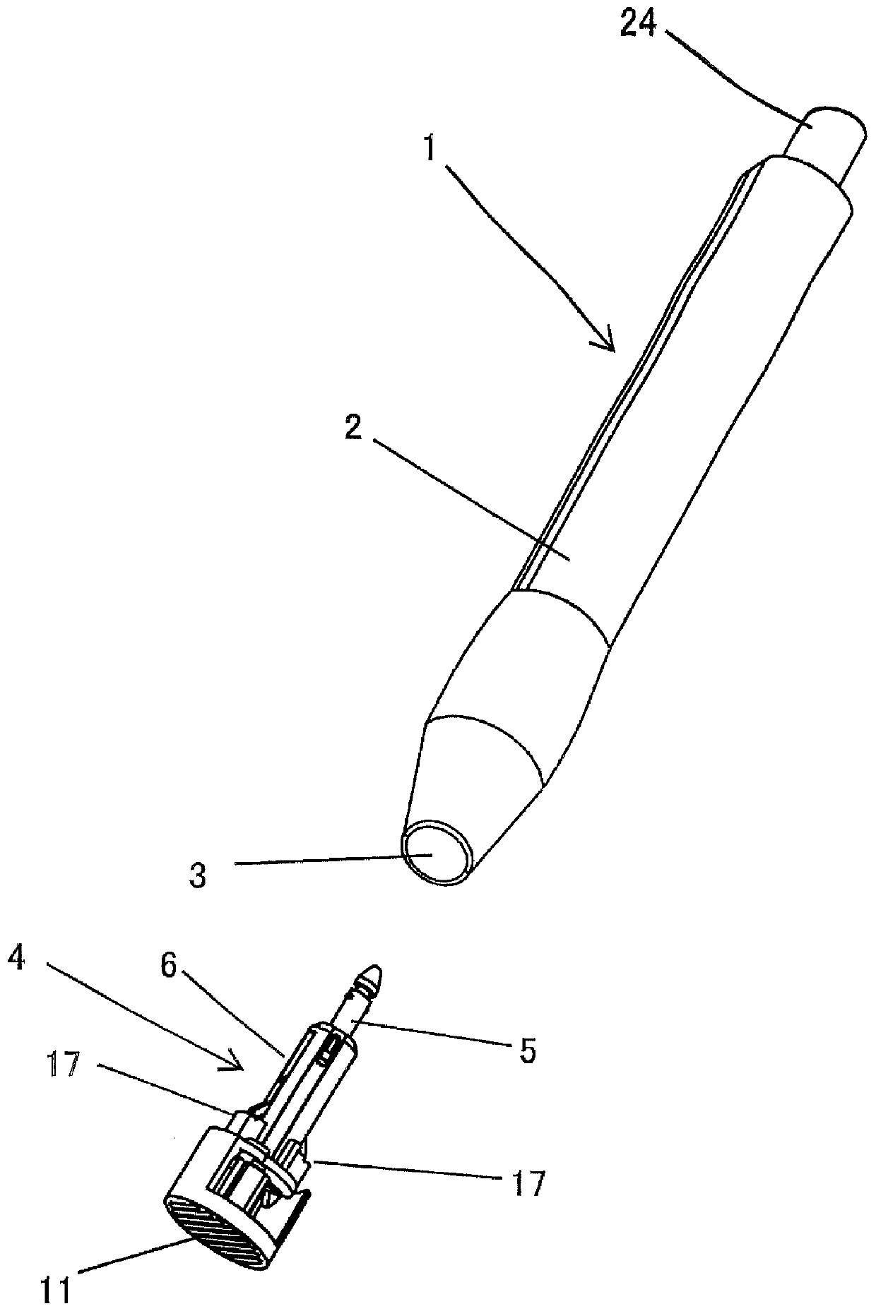 Puncture needle cartridge, and puncture instrument for allowing same to be mounted thereto