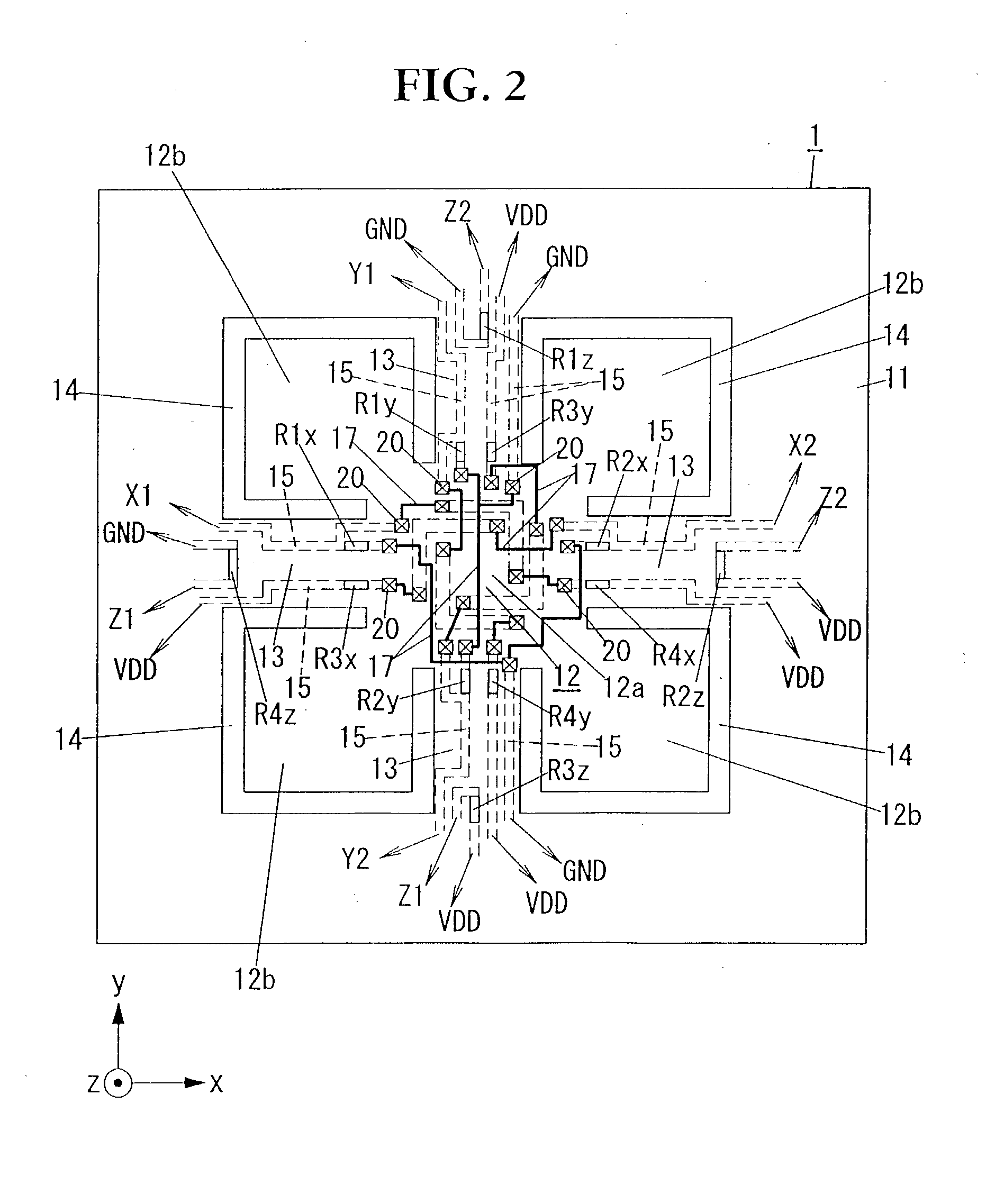 Semiconductor acceleration sensor using doped semiconductor layer as wiring