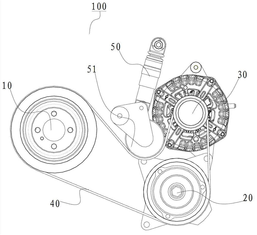 Accessory wheel system for automobile engine and automobile engine with accessory wheel system