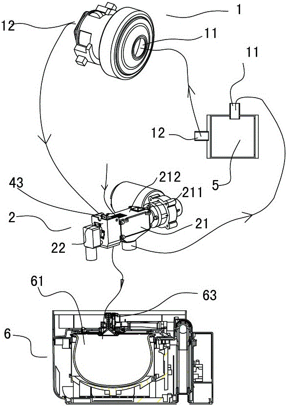 Rice grain conveying mechanism, rice grain conveying method and rice cooker
