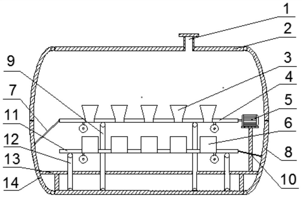 Tank body structure for vacuum pouring