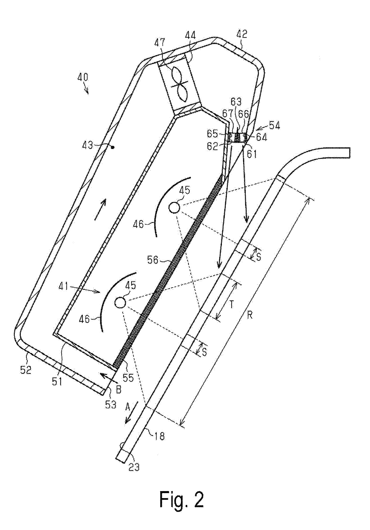 Heating device and medium processing apparatus