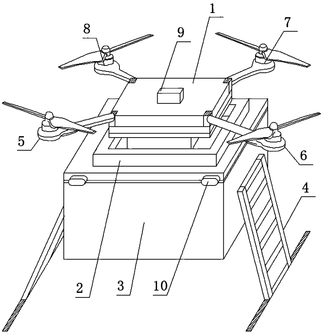 Multistage flight device internally comprising unmanned aerial vehicle