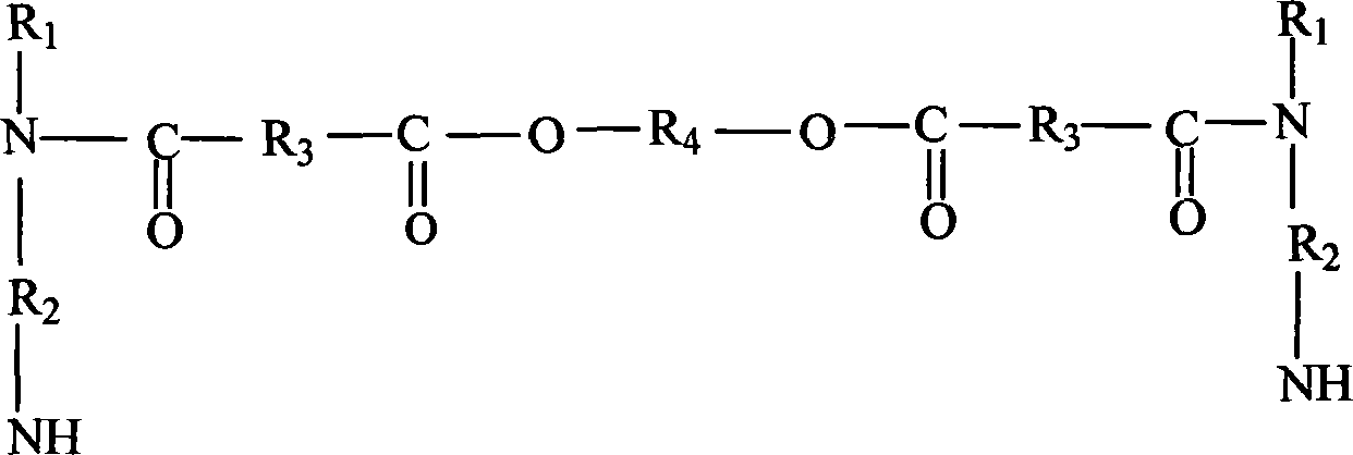 Hot-melt adhesive of thermal shrinkage polyester amide in use for material of thermal shrinkage, and preparation method