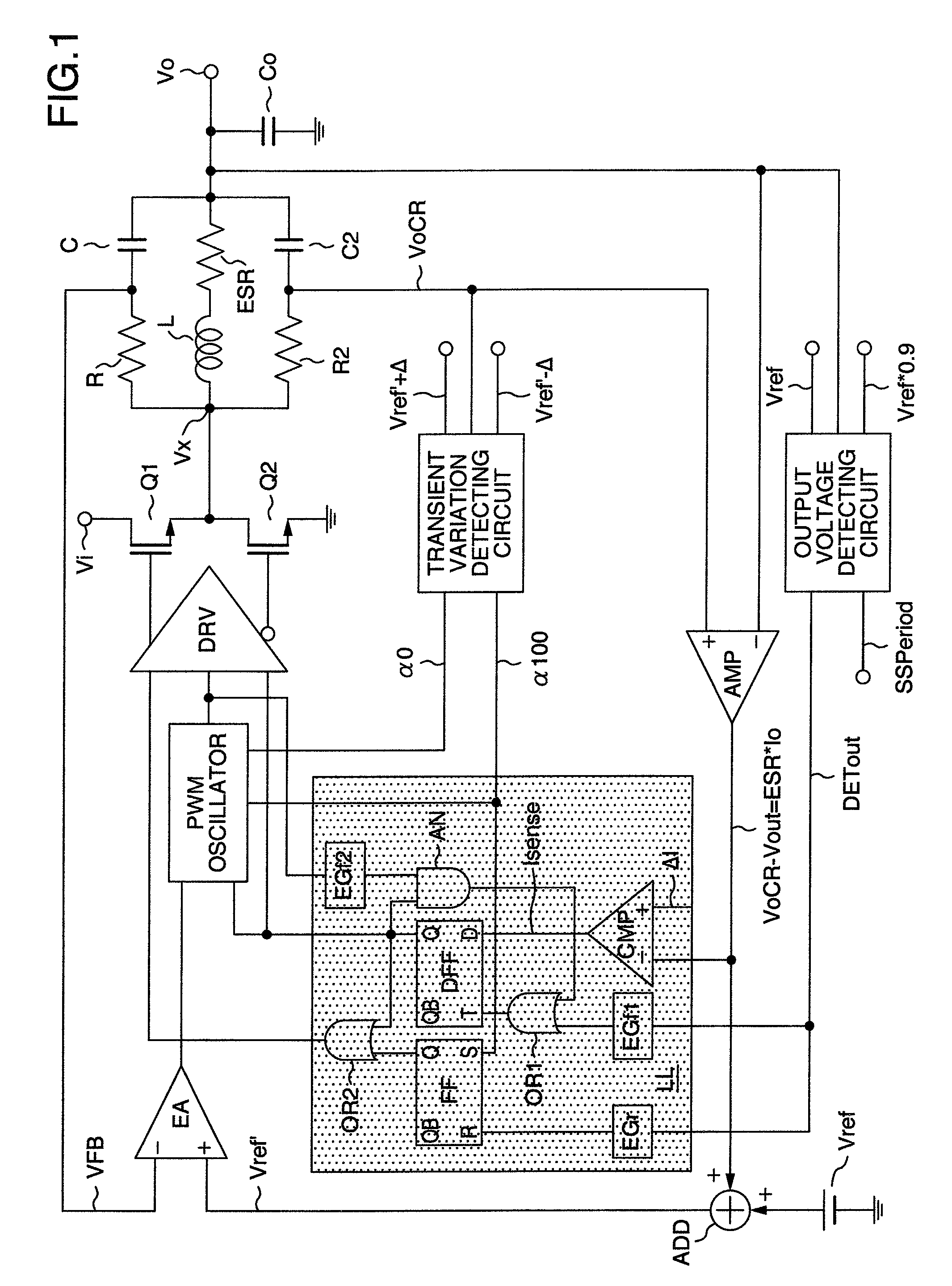 Power supplying apparatus including a pulse-width modulation oscillator and smoothing filters