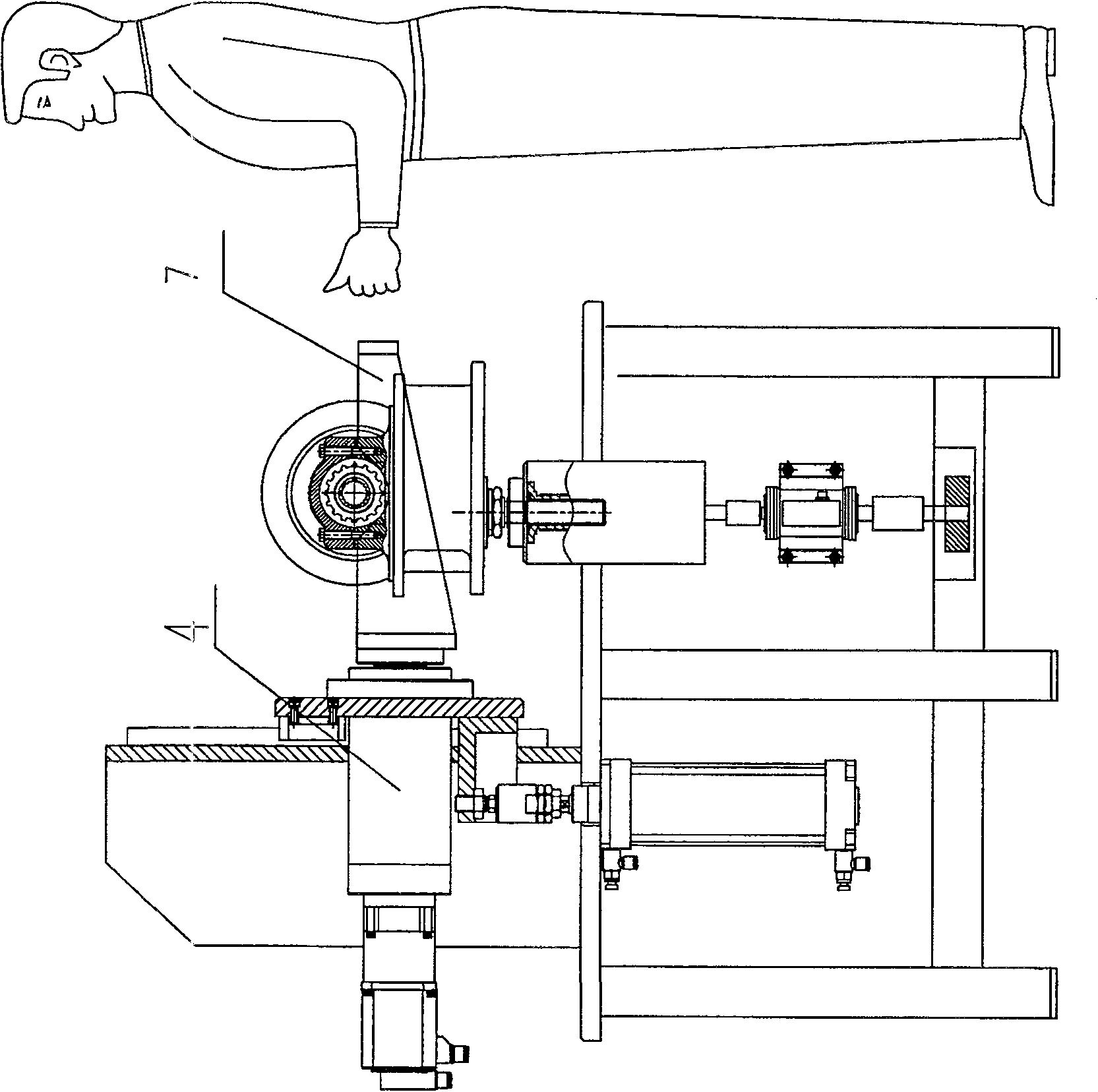Screwing and clearance adjusting assembling platform of automobile main reduction gear