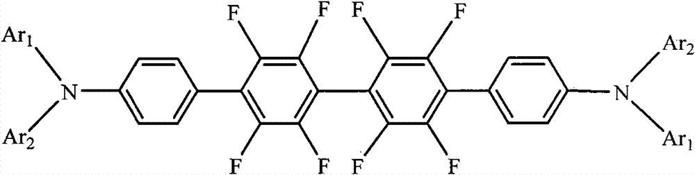 Triarylamine derivative with fluoro substituent and preparation method thereof