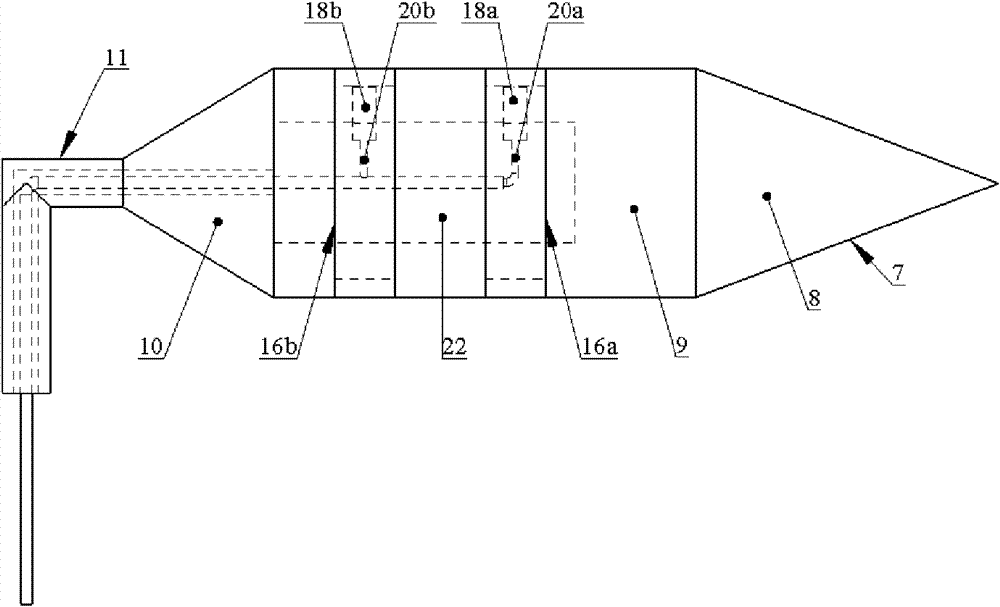 Multiphase flow measurement method based on double-section impedance type long waist cone sensor