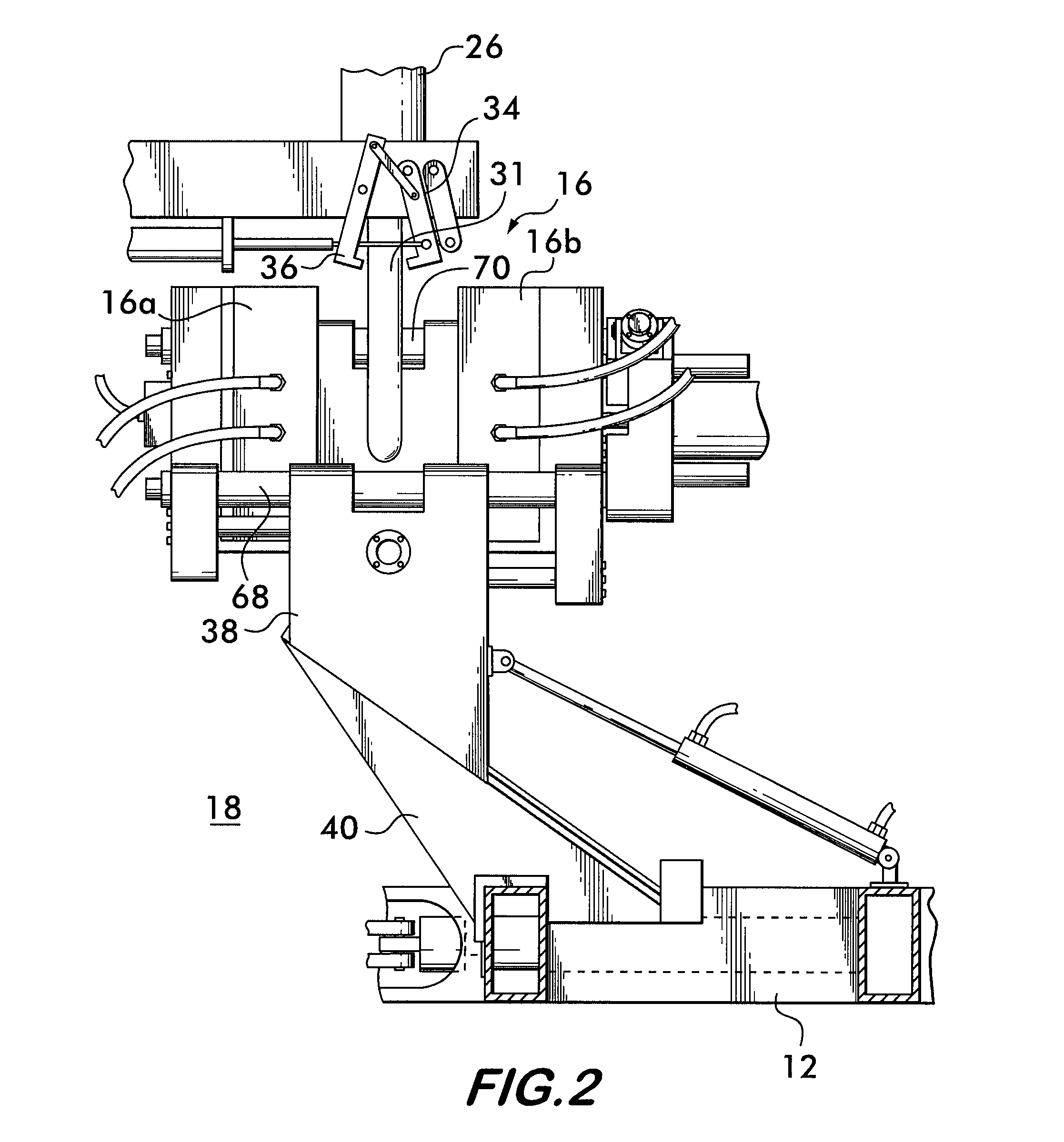 Blow molding machine and associated mechanisms