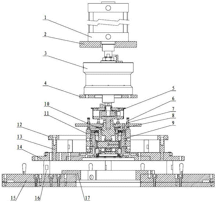 A universal self-aligning loading mechanism for the upper plate of a double-sided polishing machine