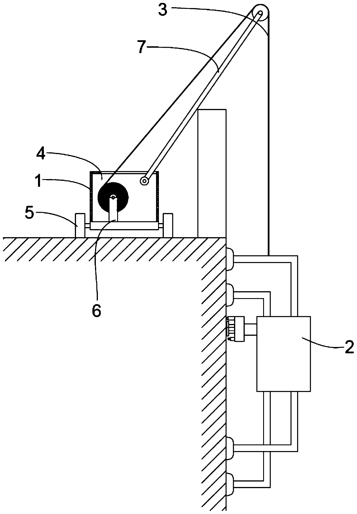 Walking type cleaning device for high-rise glass curtain walls