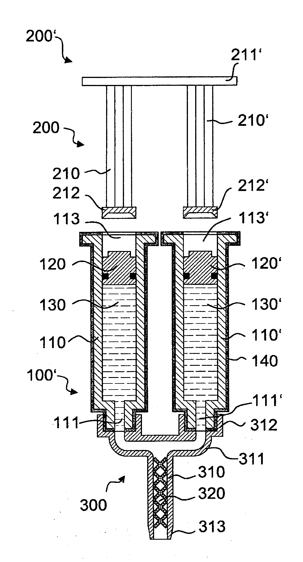 Sealed container comprising a displaceable piston