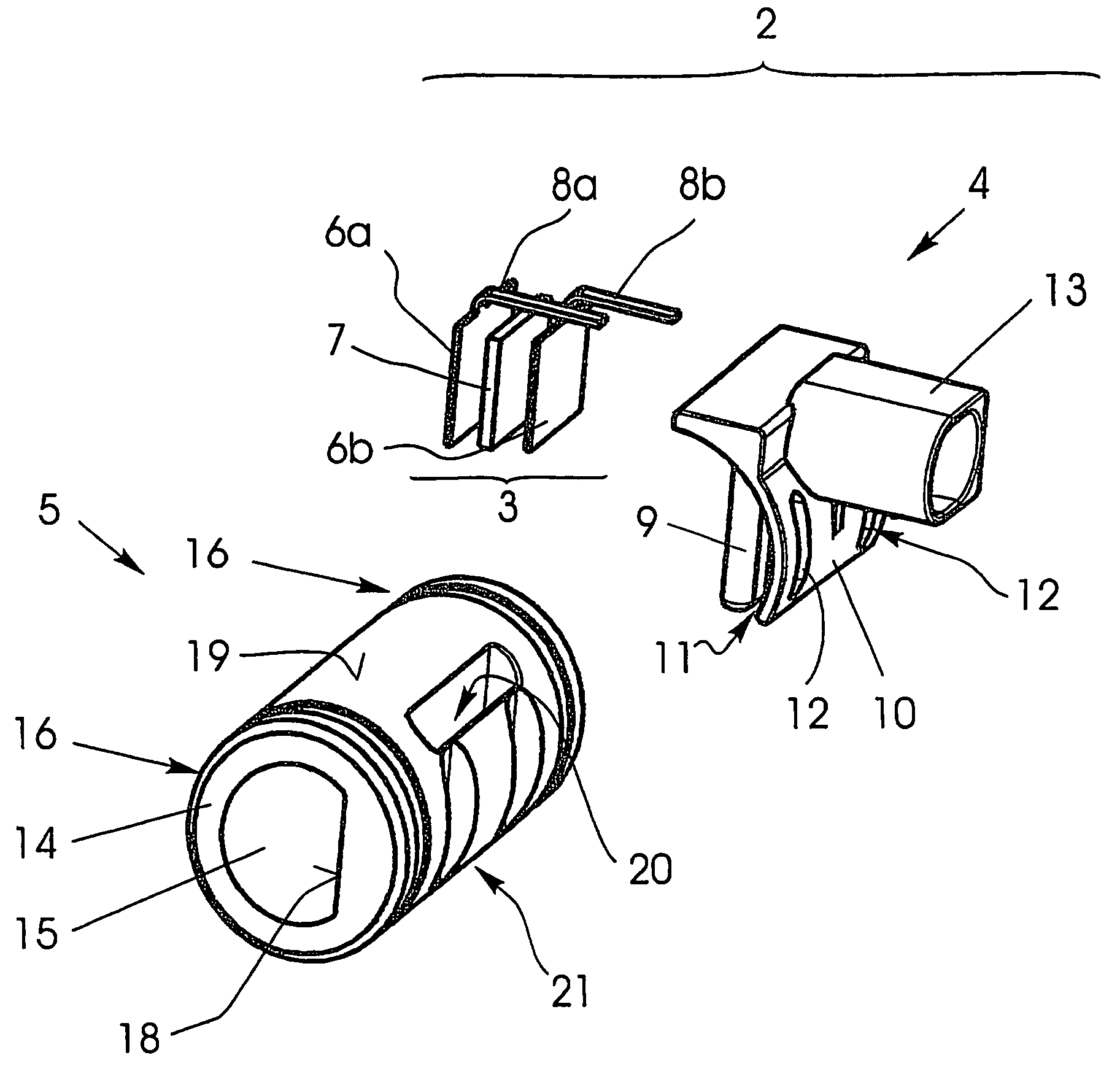 Heating device for a fluid line and method of manufacture