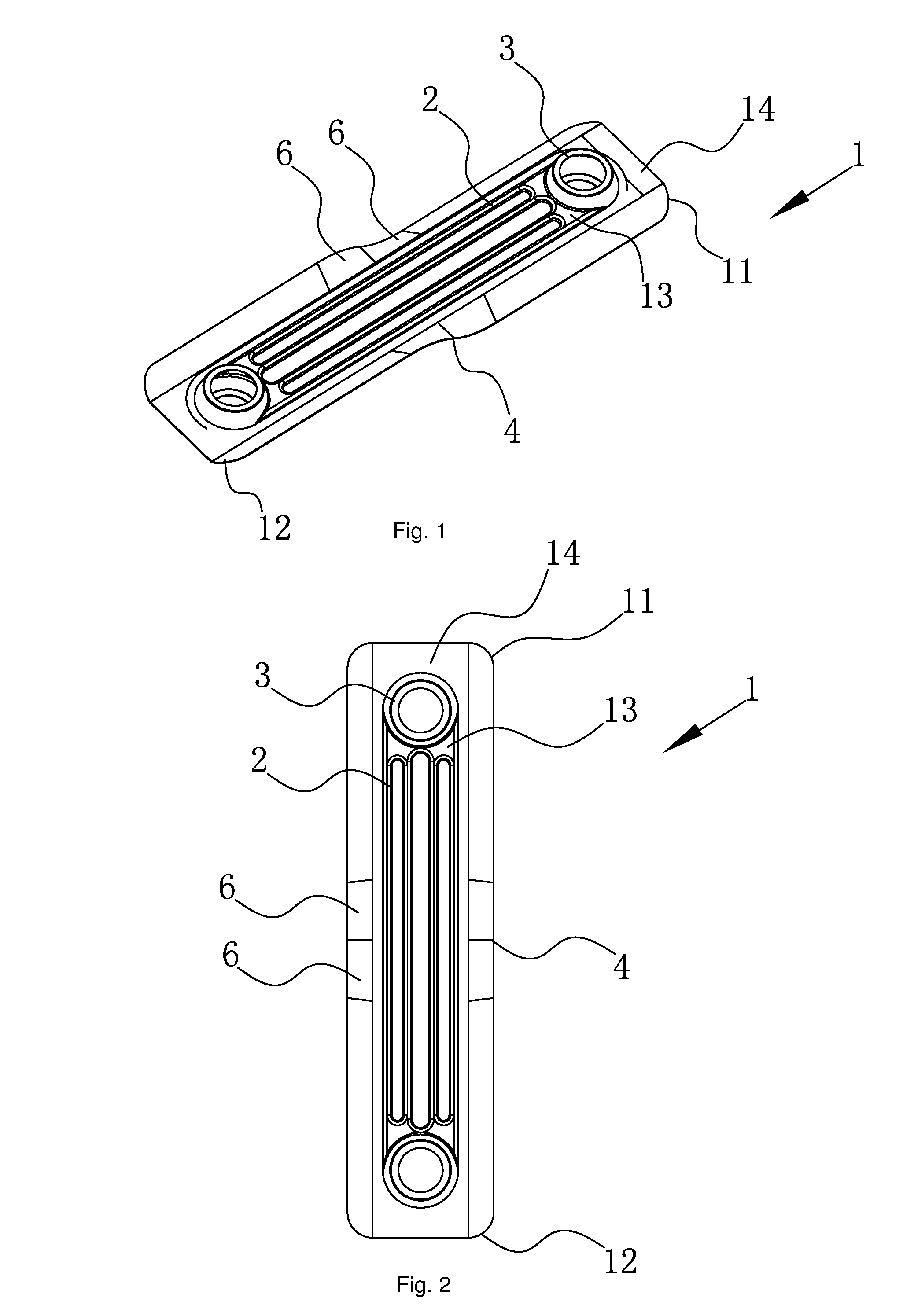 Radiating fin with bent radiating portion and electrothermal oil heater using same