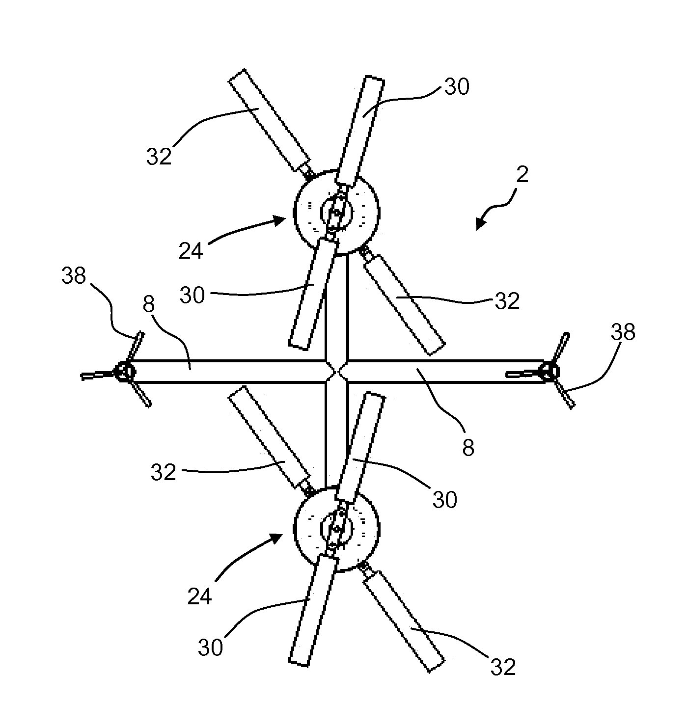 Asymmetric multirotor helicopter