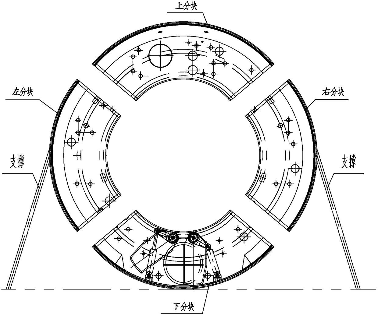 Construction method for disassembling of shield tunneling machine in narrow and small space