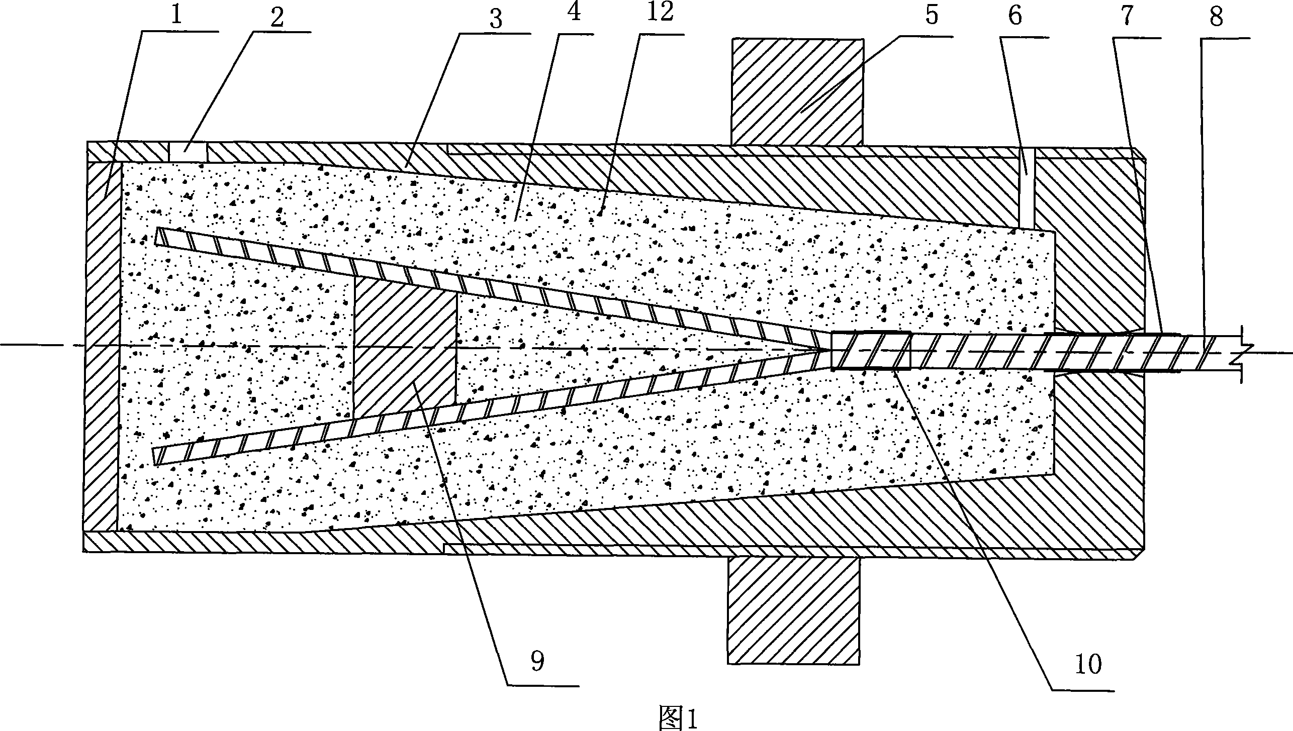 Bond type anchorage and anchoring method for anchoring fibre reinforced plastic reinforcement or bracing cable
