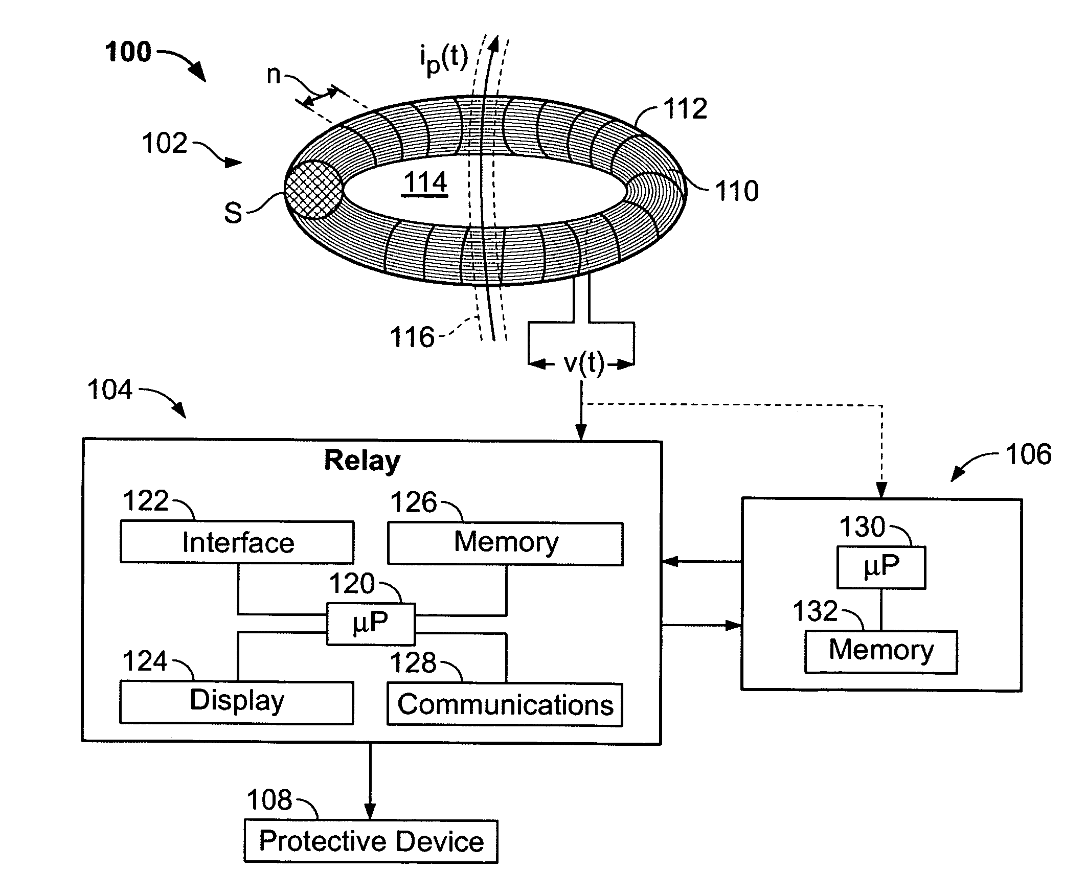 Protective relay device, system and methods for Rogowski coil sensors