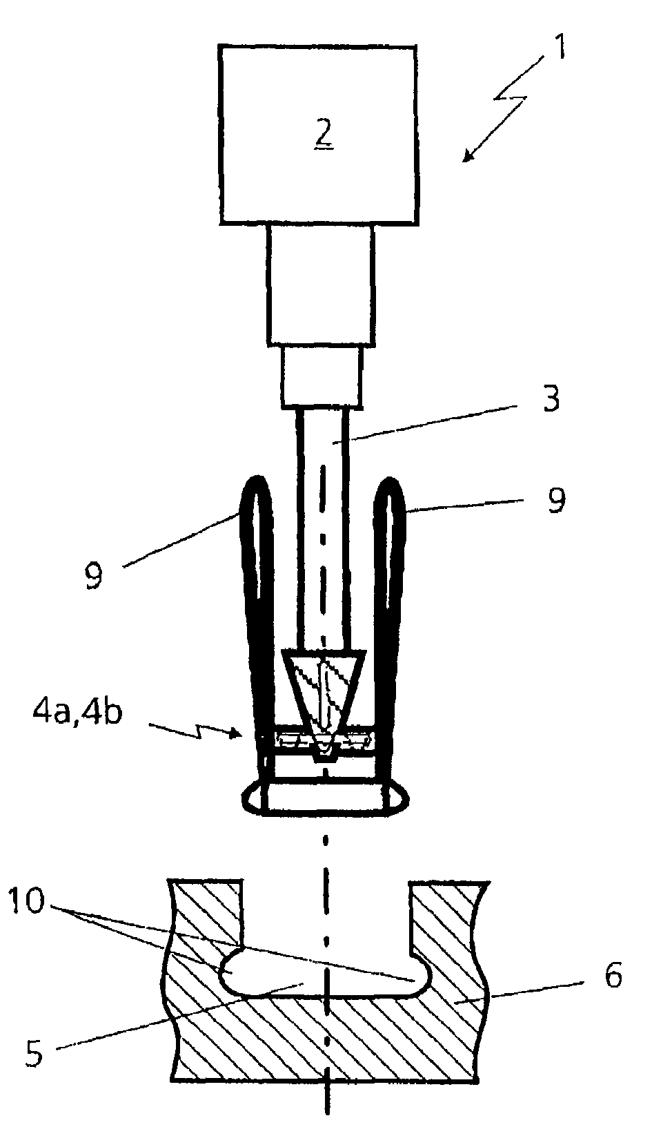 Apparatus for hardening a cylindrical bearing on a shaft by means of induction heating utilizing an elastic element