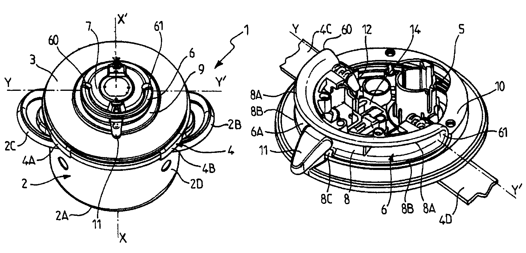 Pressure-cooking utensil having a dual-purpose locking/unlocking control member