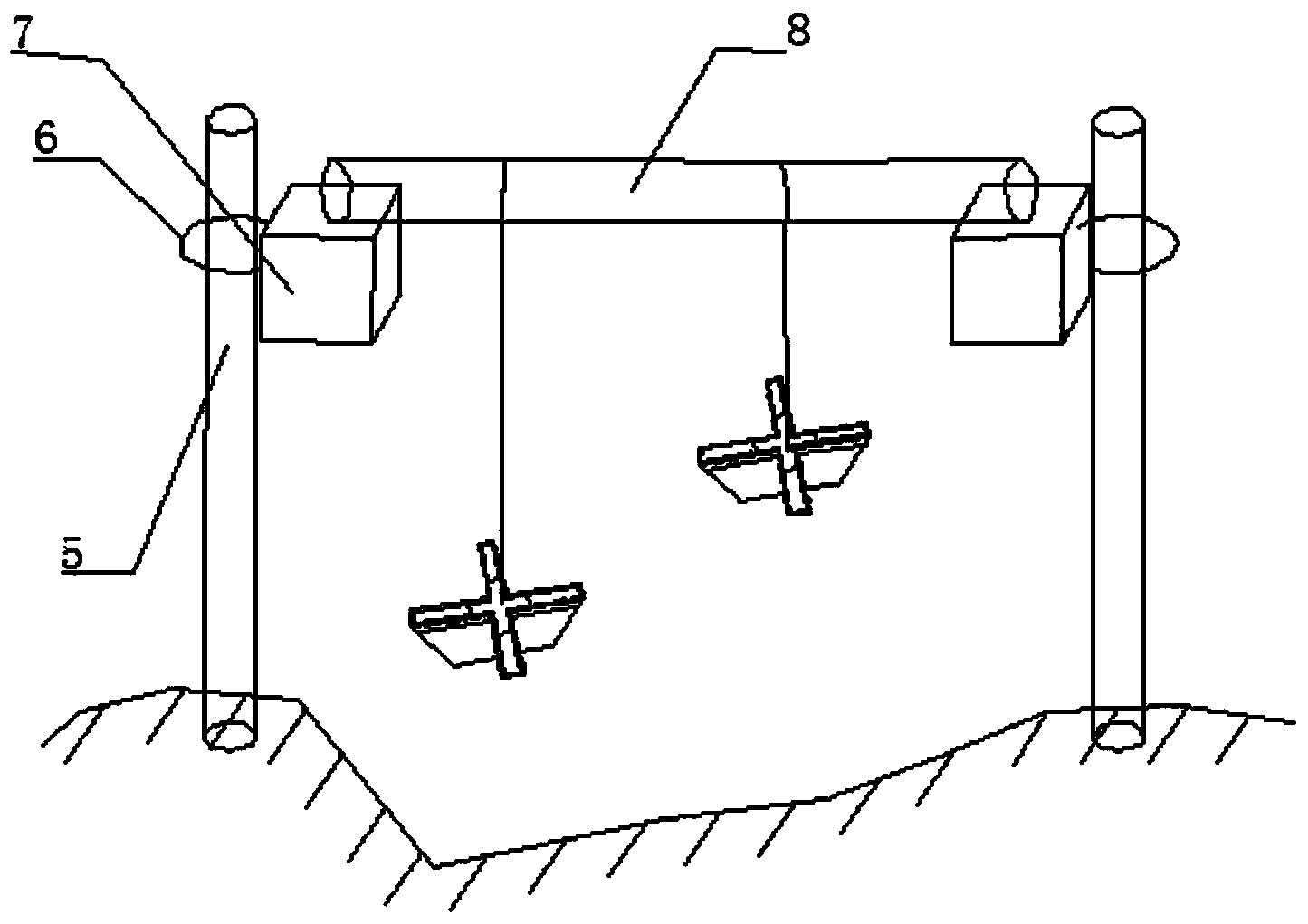 Device and method for influencing aquatic plant growth by water level, water depth, water quality and bottom mud changes